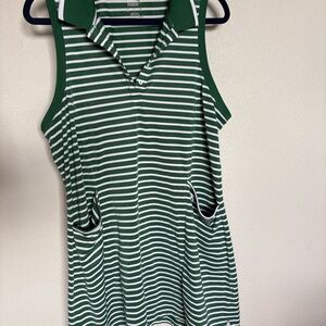 Puma Green and White Striped Top